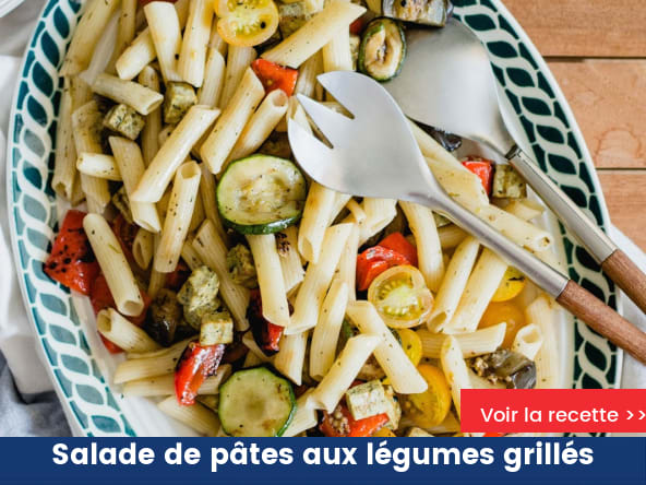 Salade de pâtes aux légumes grillés